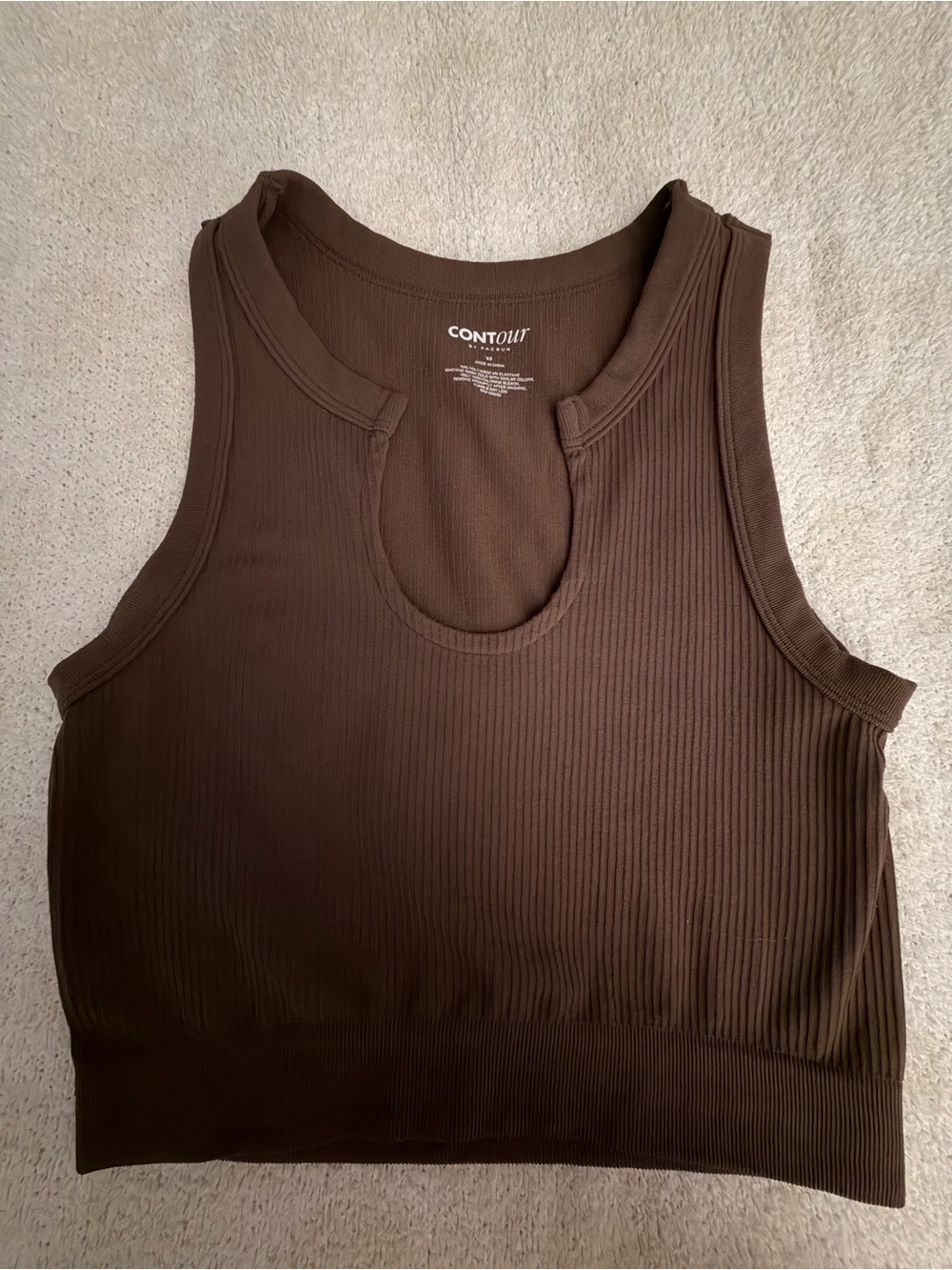 PacSun Contour Seamless Scoop Tank Top Brown XS